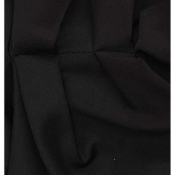 NWT Xscape Womens Ruffled Ruched Midi Dress Short Scuba Collar 5636X Black 6 - Picture 12 of 12